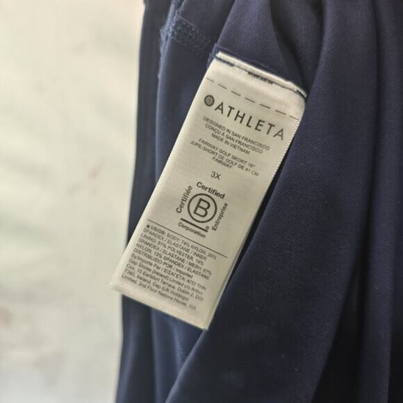 Athleta Skort Women 3X Blue Skirt Fairway Golf Built In Shorts Mini 16 Inch - Picture 8 of 8